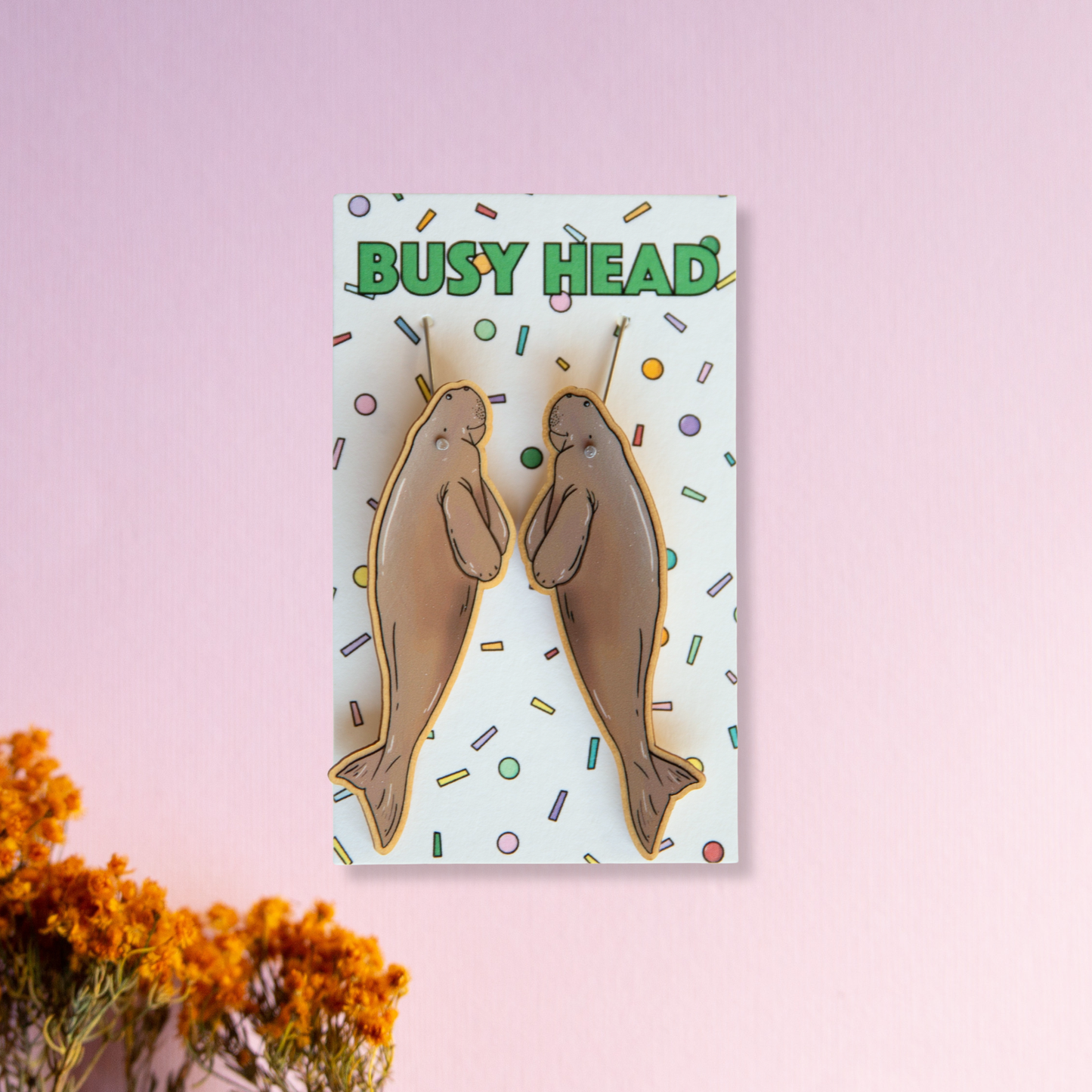 Dugong Dangle Earrings