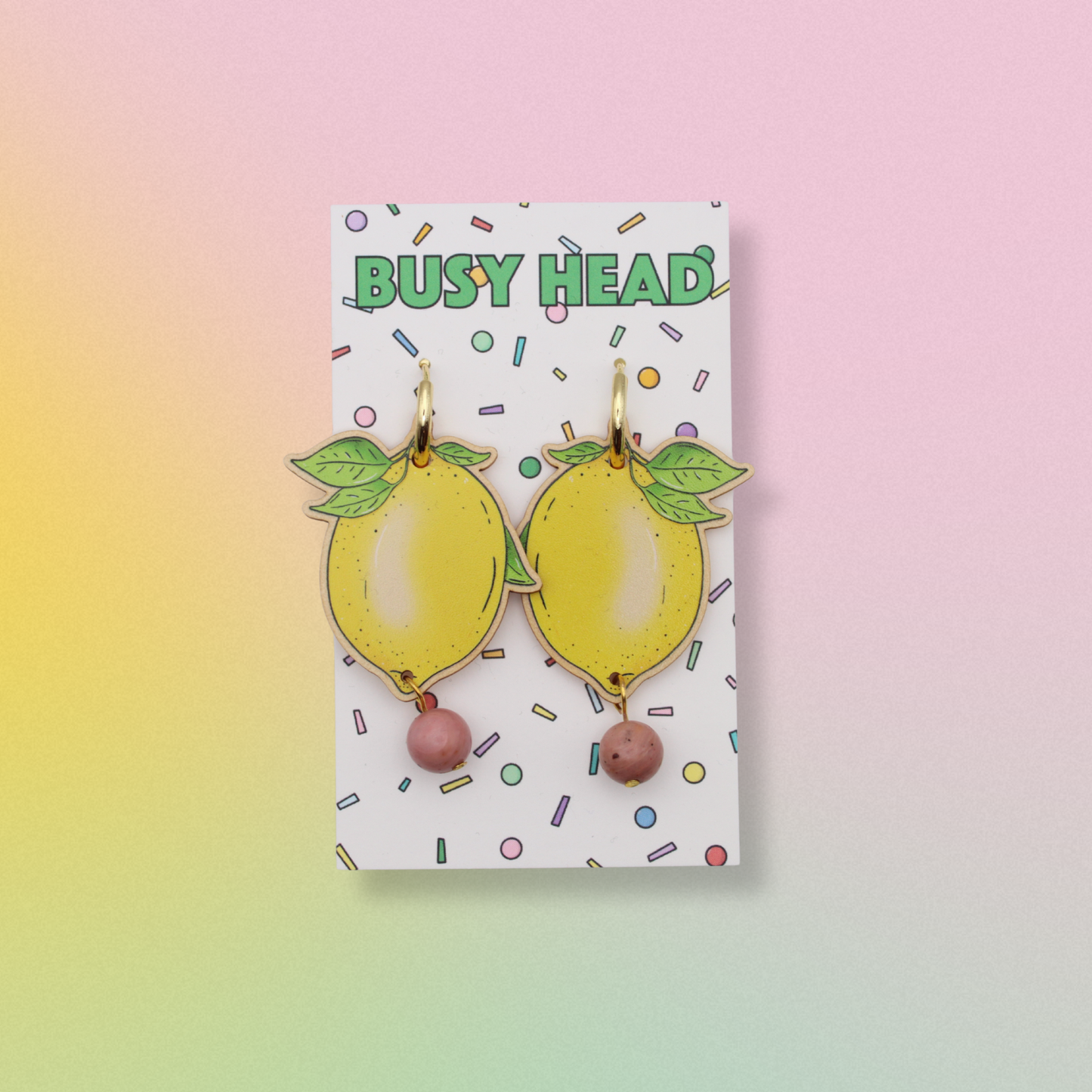 Lemon Hoop Earrings