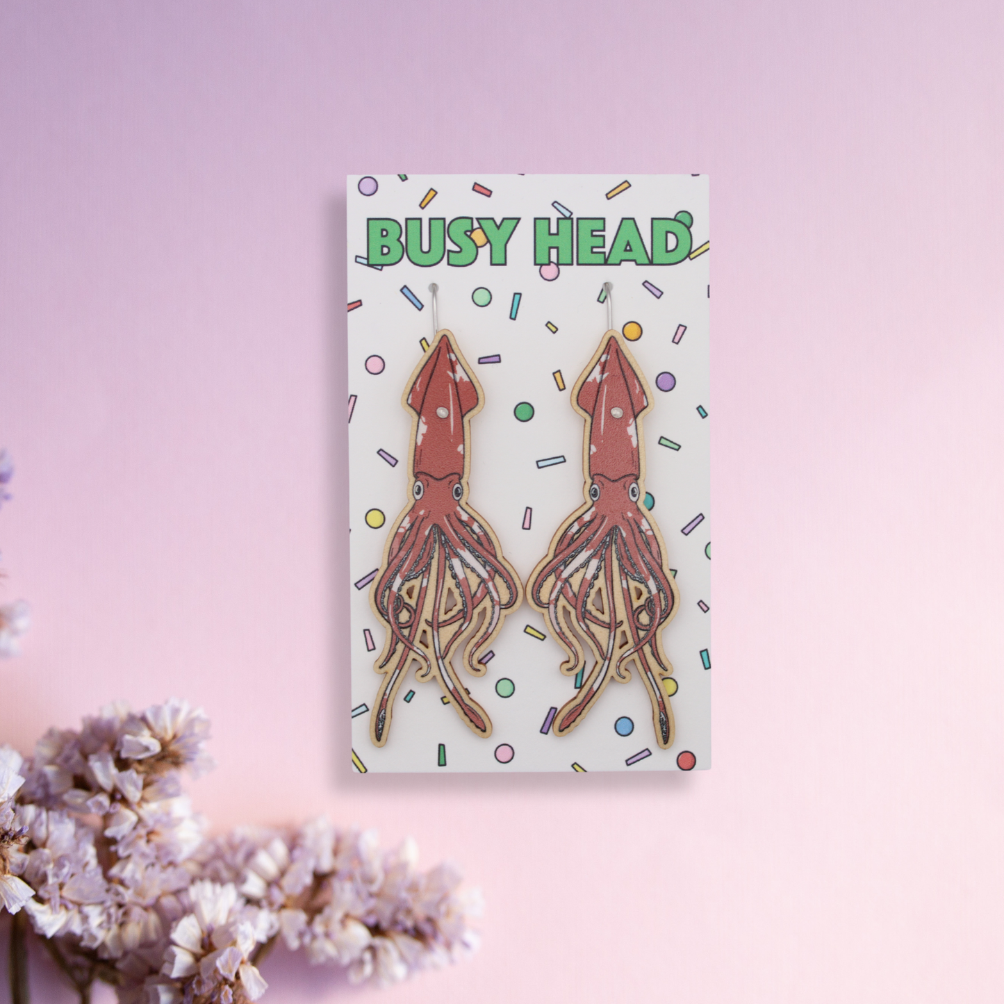 Giant Squid Dangle Earrings