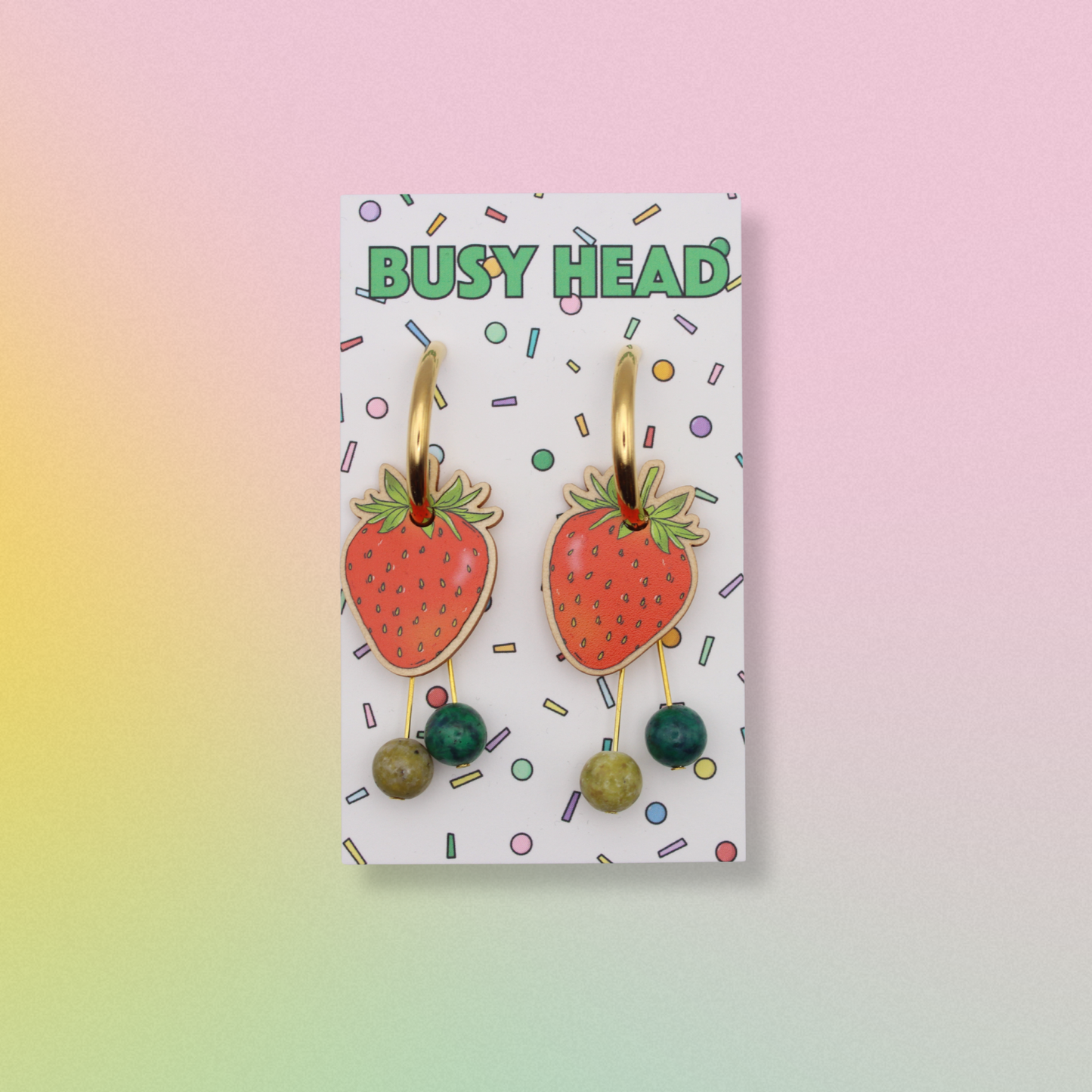 Strawberry Hoop Earrings