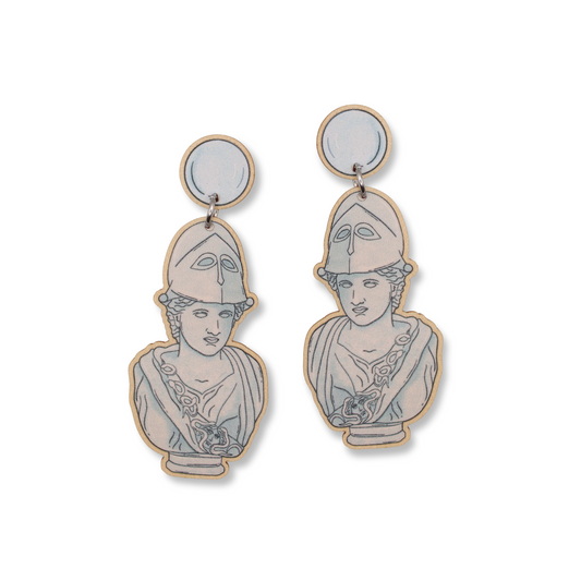Bust of Athena Drop Studs