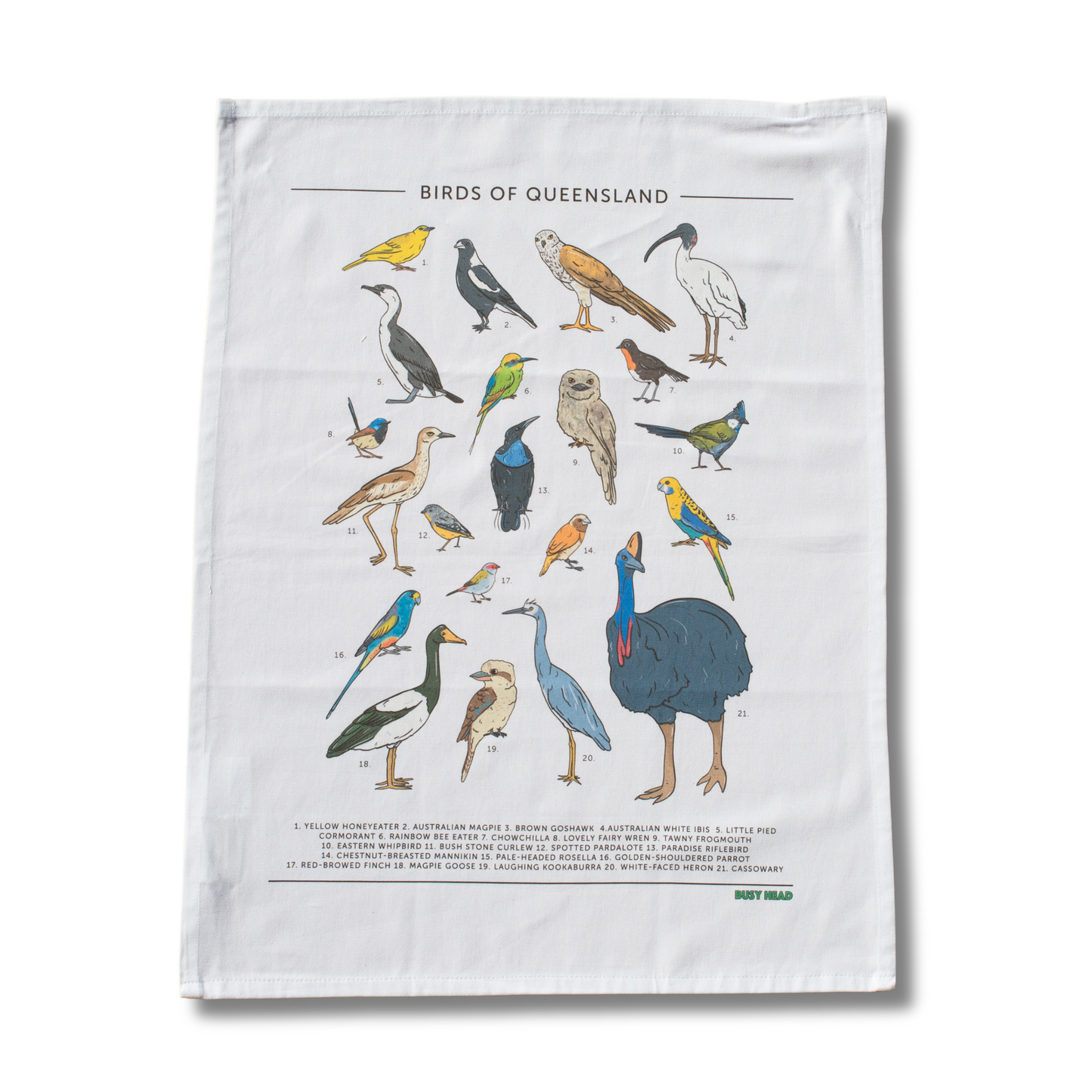 Birds of Queensland Tea Towel