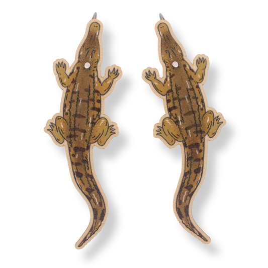 Salt Water Crocodile Dangle Earrings