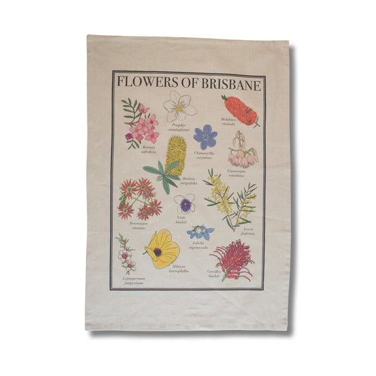 Flowers of Brisbane Tea Towel