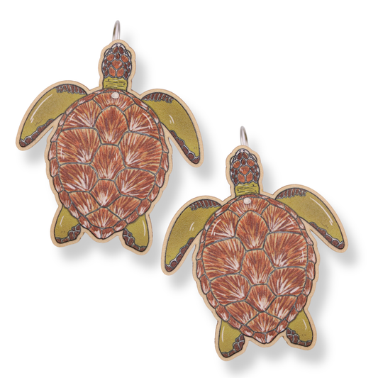 Green Sea Turtle Dangle Earrings