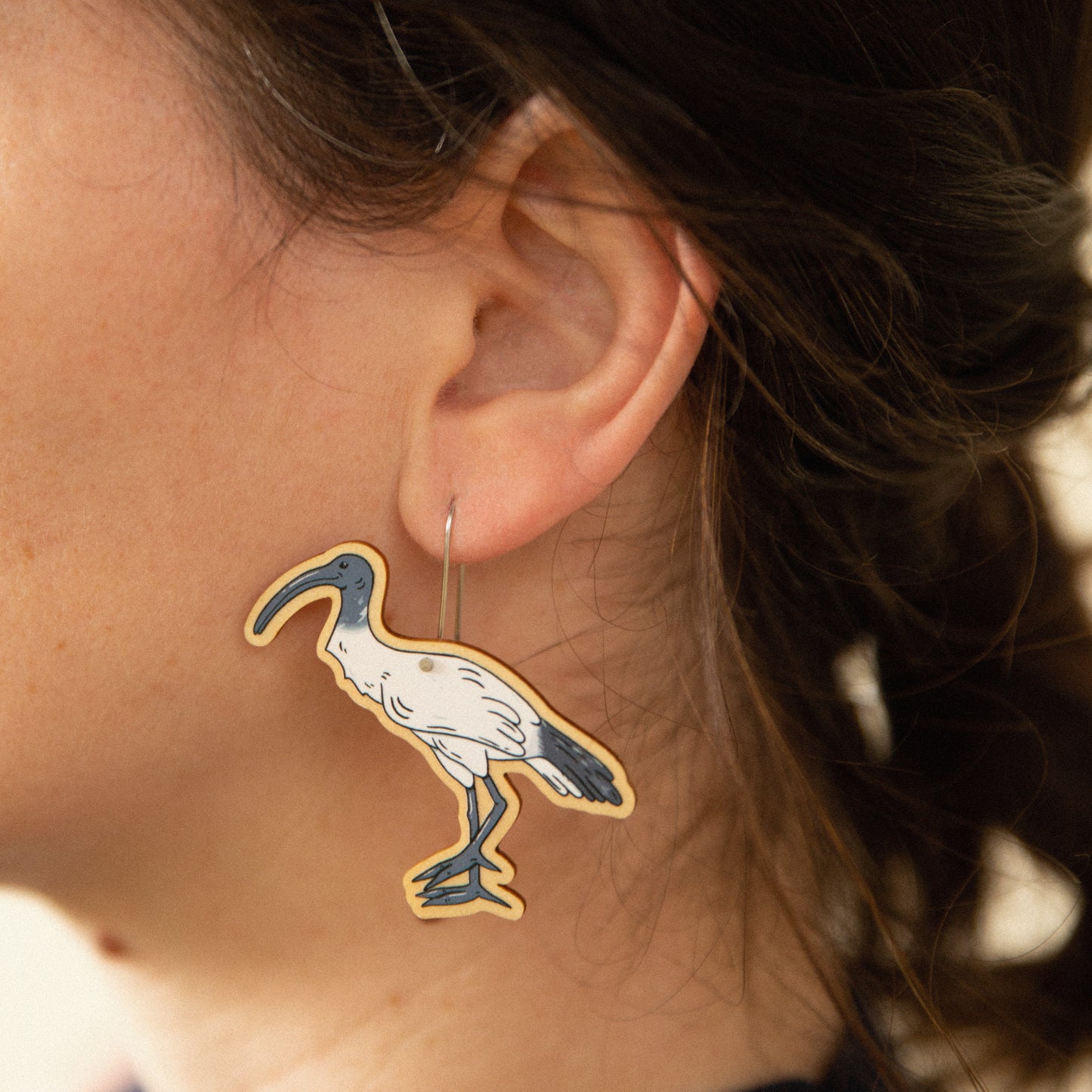 Australian White Ibis Dangle Earrings