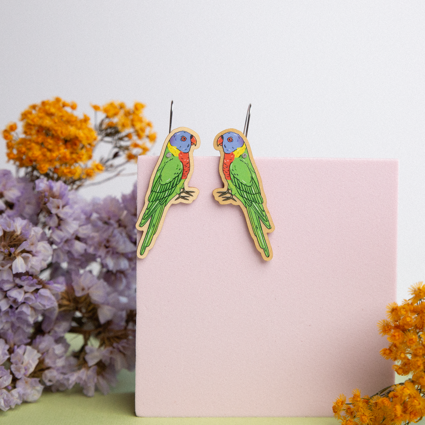 Rainbow Lorikeet Dangle Earrings