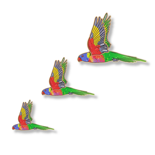 Trio of Rainbow Lorikeet Wall Hanging